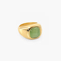 Green Cat's Eye Signet Ring – Waterproof Stainless Steel