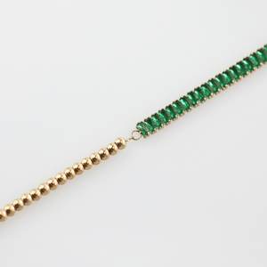 Half Emerald-Half Gold Beaded Bracelet