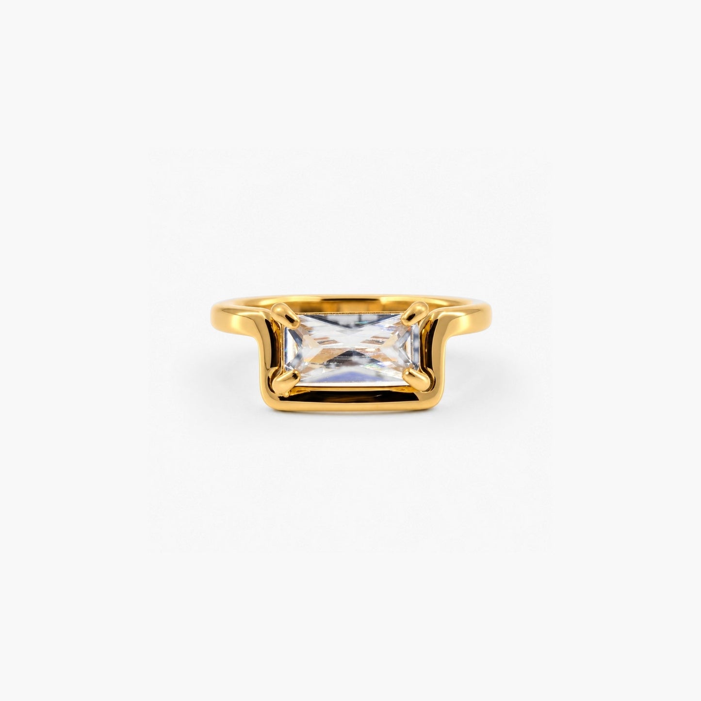 Half Frame Gem Ring — Waterproof, Tarnish-Free | Stylr