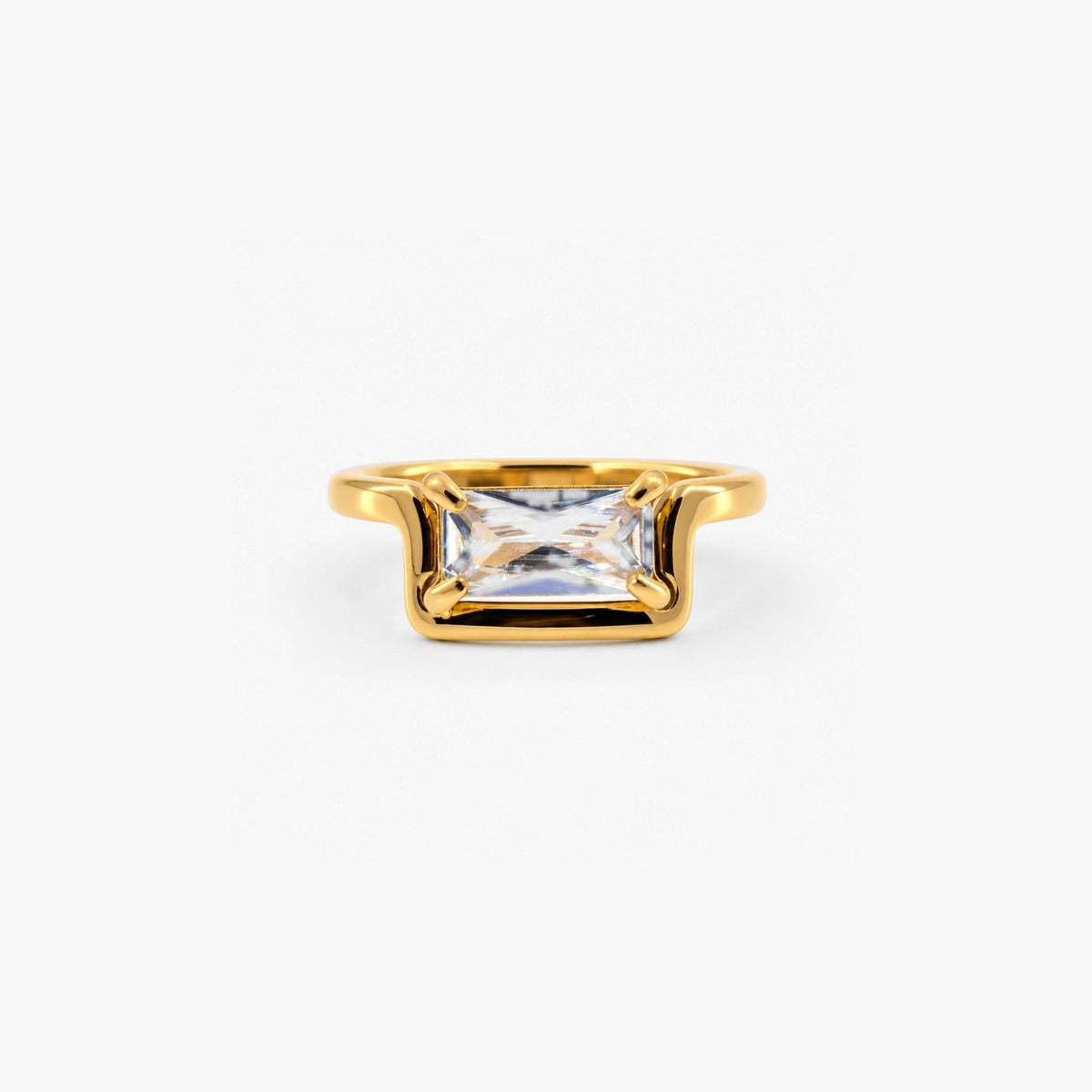Half Frame Gem Ring