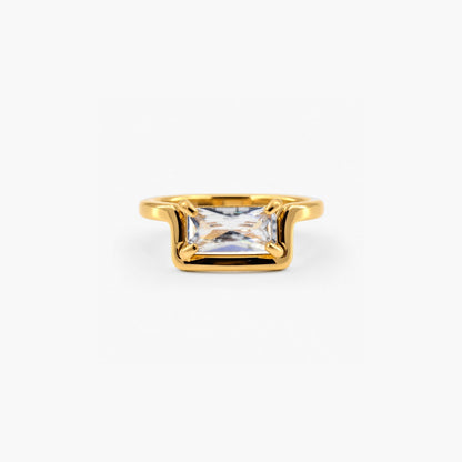 Half Frame Gem Ring — Waterproof, Tarnish-Free | Stylr