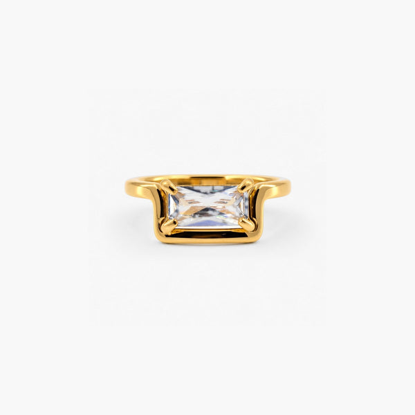 Half Frame Gem Ring — Waterproof, Tarnish-Free | Stylr
