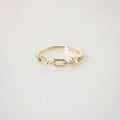Meideya jewelry half link sparkle ring