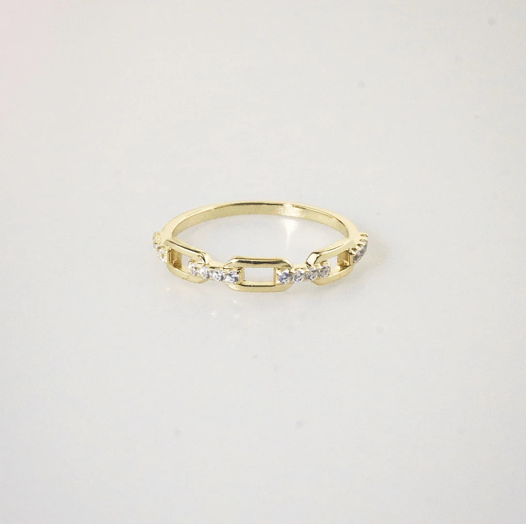 Meideya jewelry half link sparkle ring