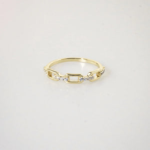 Meideya jewelry half link sparkle ring