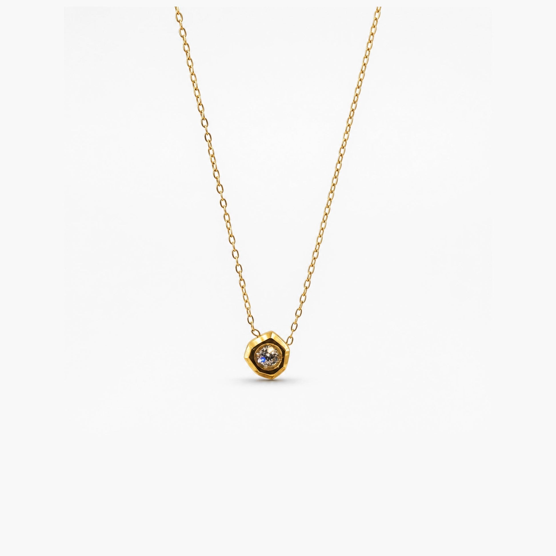 Hexa Spark Necklace, waterproof 18k gold-plated stainless steel