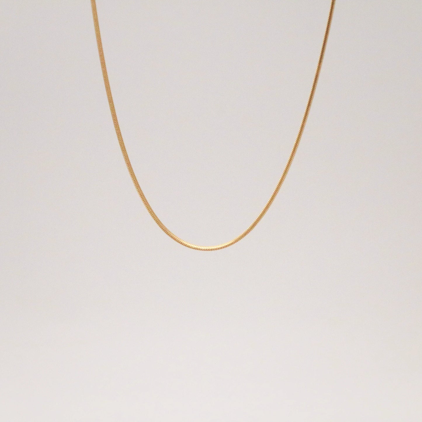 Shimmer thin gold chain necklace