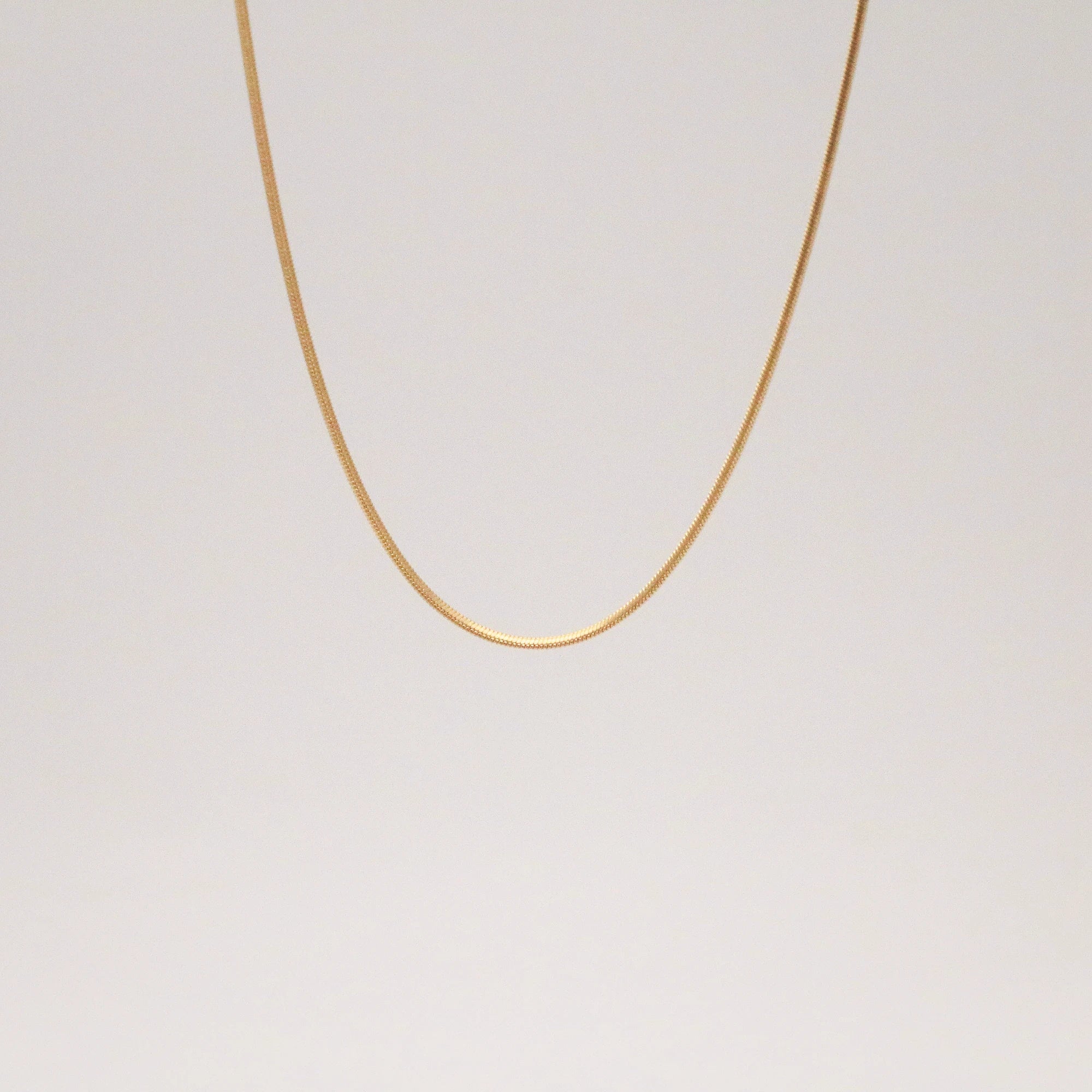 Shimmer thin gold chain necklace