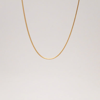 Shimmer thin gold chain necklace