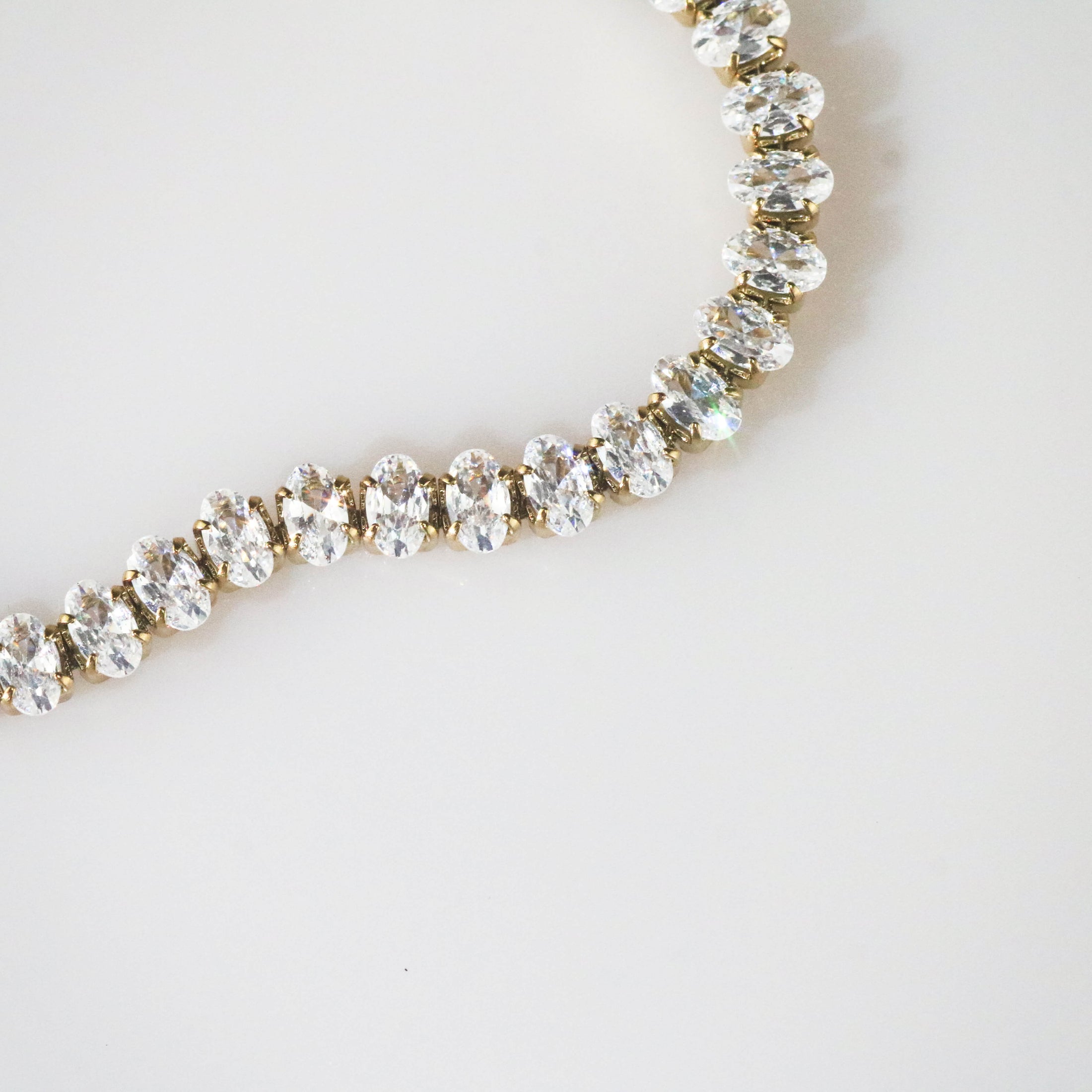 Waterproof Tarnish-Free Tennis Bracelet, 18k gold-plated stainless steel