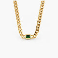 Emerald Gem Curb Chain Necklace - Waterproof 316L