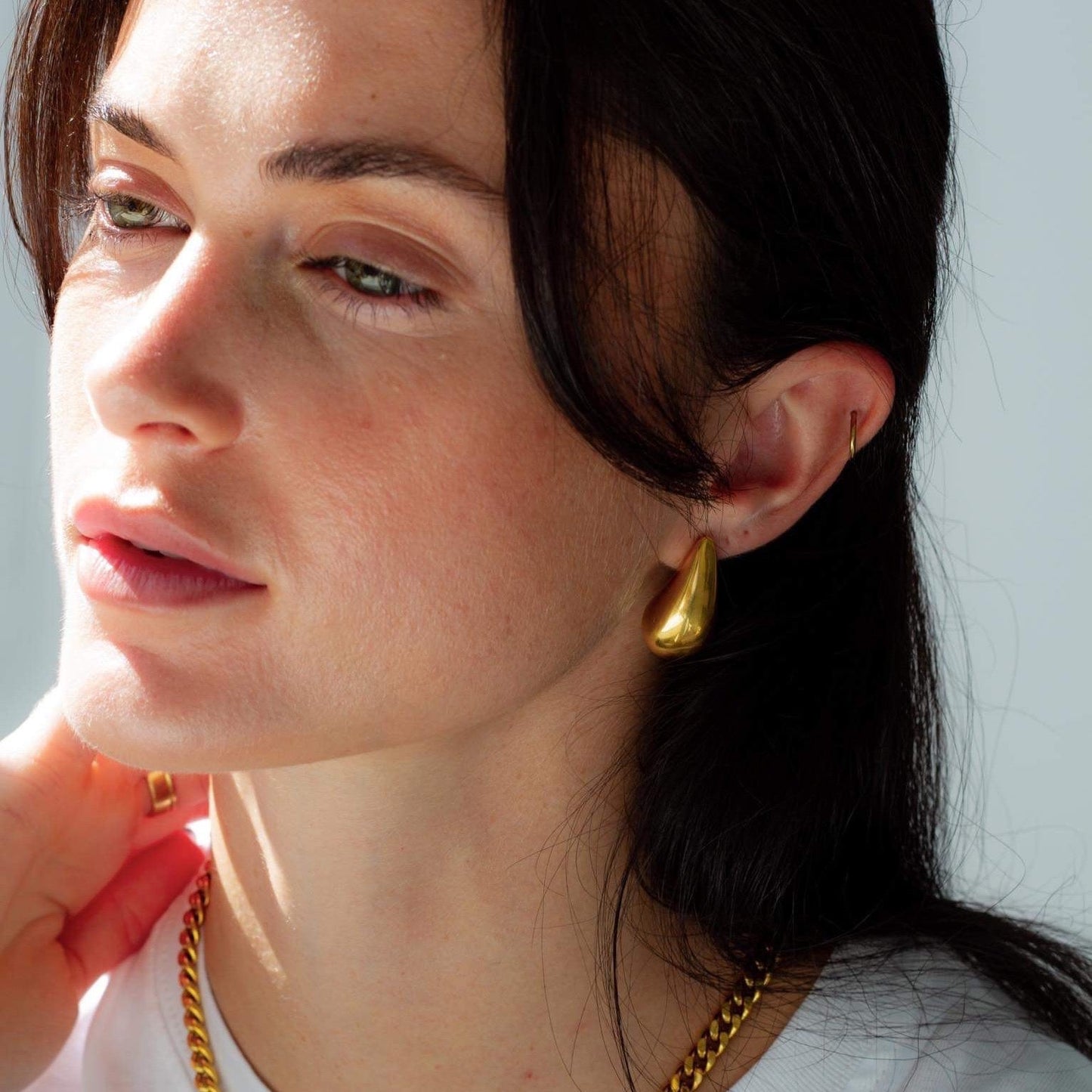 Chunky Teardrop Earrings - Hollow