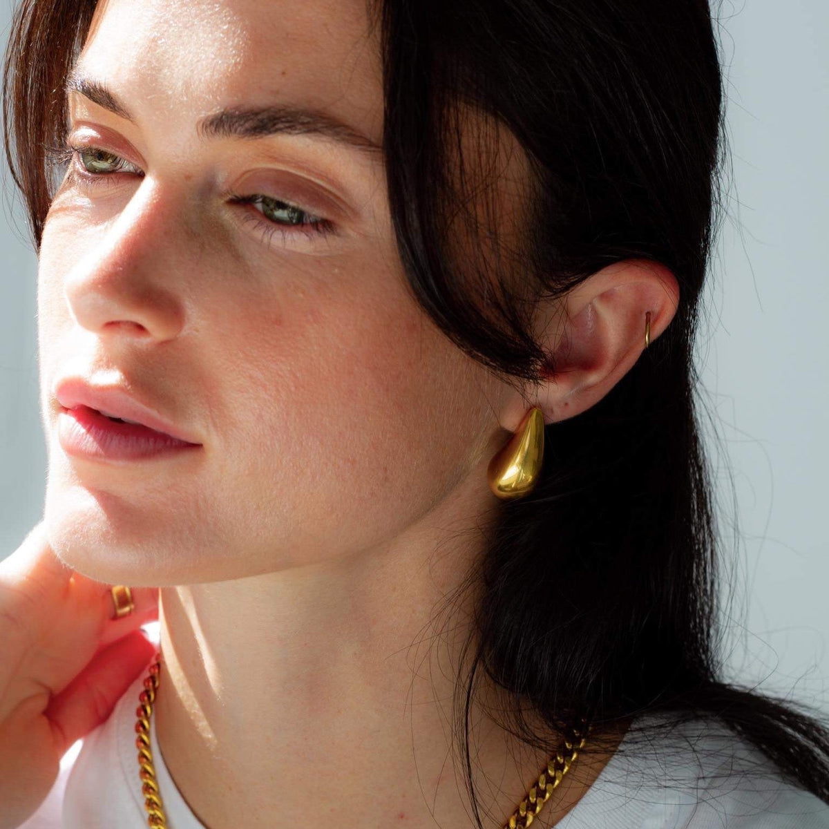 Chunky Teardrop Earrings - Hollow