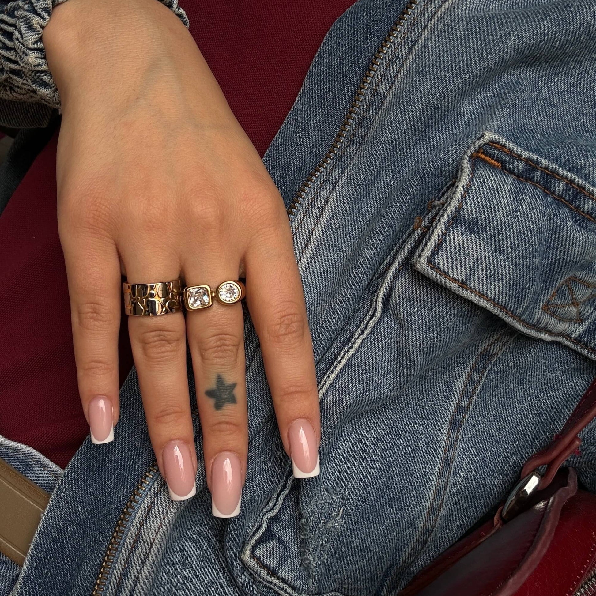Duality Glow Ring, waterproof 18k gold-plated stainless steel