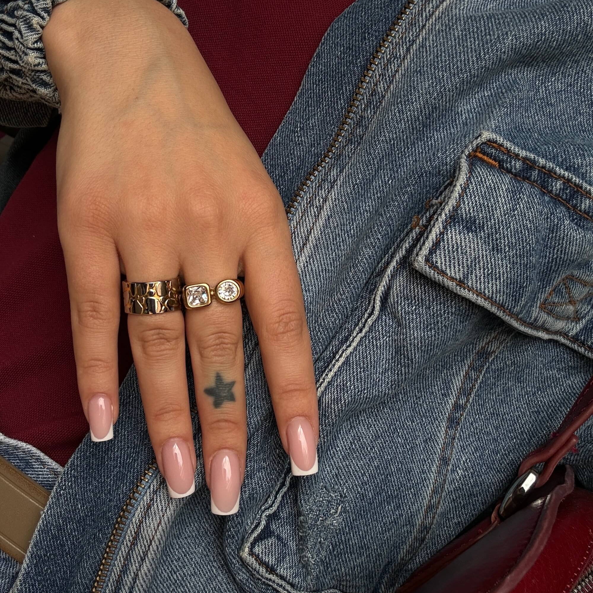 Duality Glow Ring, waterproof 18k gold-plated stainless steel