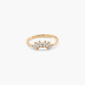 Contour Gemstone Band Ring - Gold Plated Stainless Steel