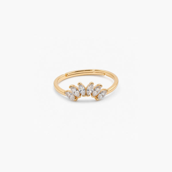 Contour Gemstone Band Ring - Gold Plated Stainless Steel