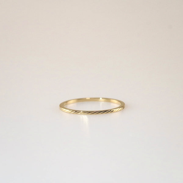 Waterproof Gold Plated Herringbone Slim Band Ring