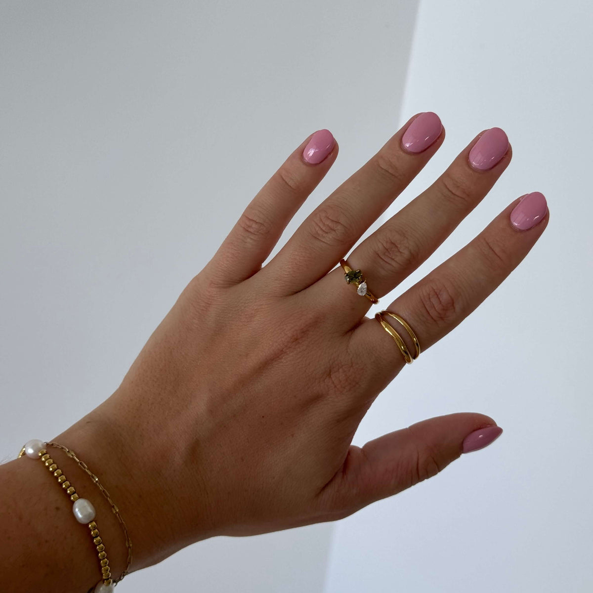 Waterproof Gold Wave Ring, 18k gold-plated stainless steel