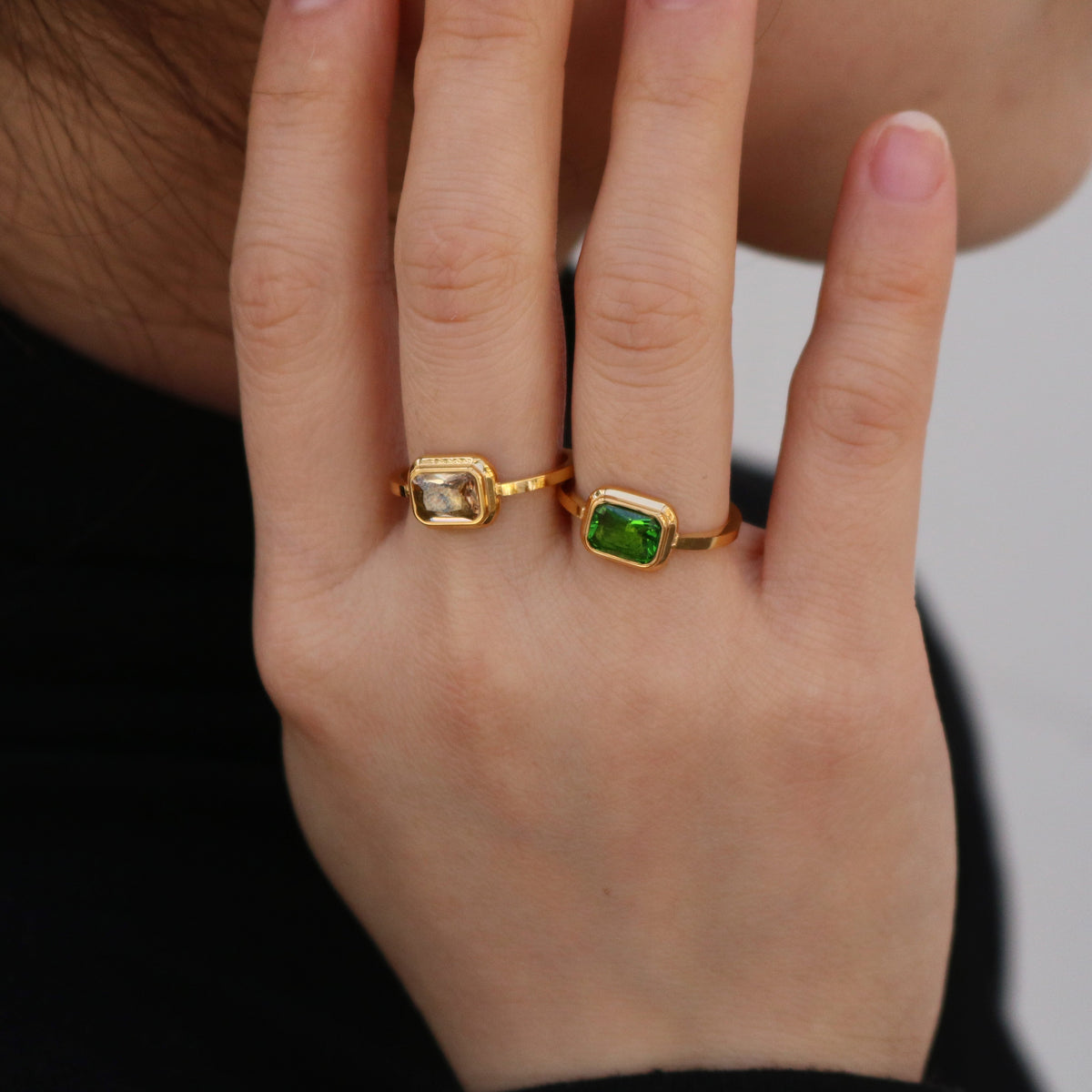 Square Emerald Ring