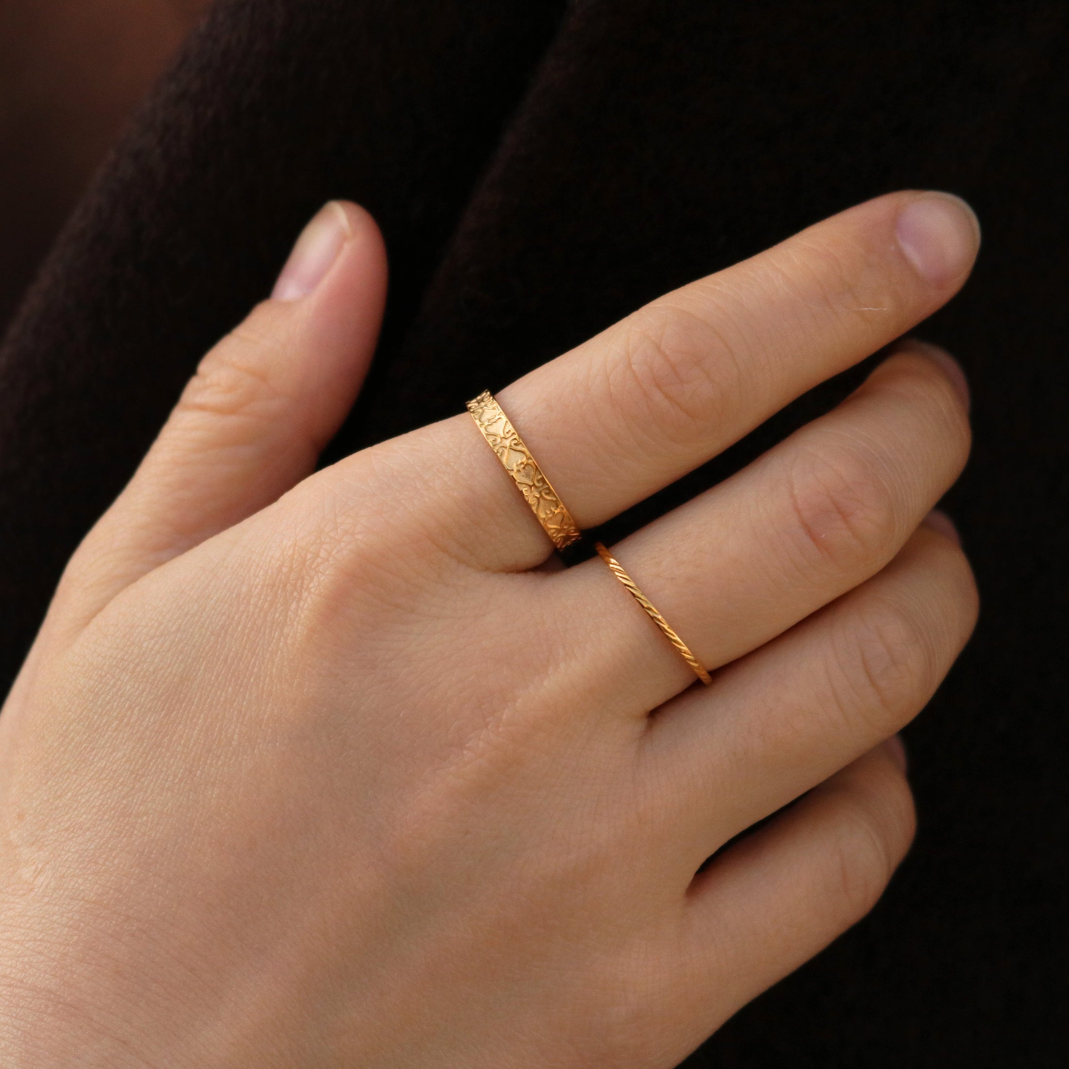 Herringbone Slim Band Ring