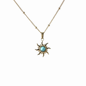 Meideya Jewelry Turquoise sun pendant necklace