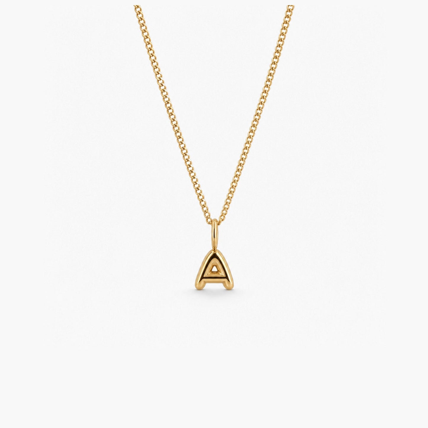 Meideya Bubble Initial Necklace — 14K Gold Pendant