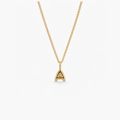 Meideya Bubble Initial Necklace — 14K Gold Pendant