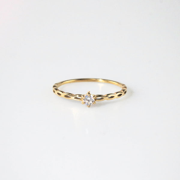Waterproof Dainty Gold Sparkle Ring