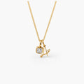 Meideya Initial and Birthstone Necklace — 14K Gold Plated