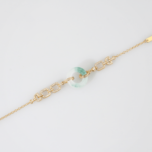 Jade Donut Pave Link -Bracelet