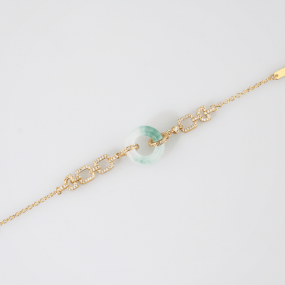 Jade Donut Pave Link -Bracelet