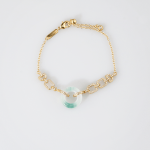 Jade Donut Pave Link Bracelet