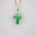 green jade cross pendant necklace
