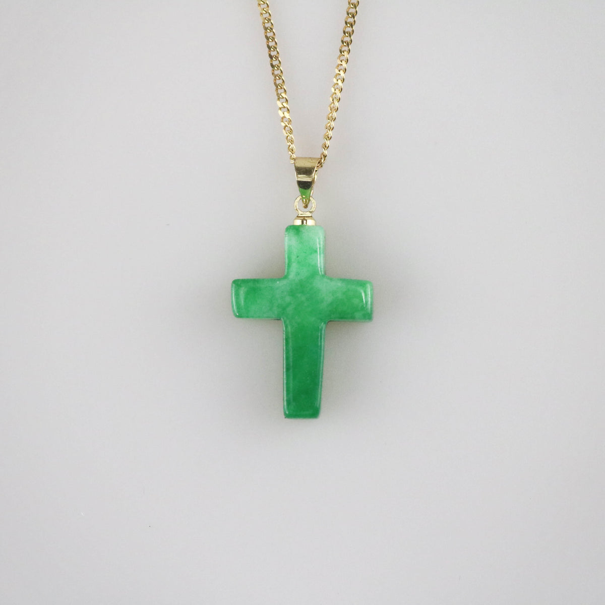 green jade cross pendant necklace