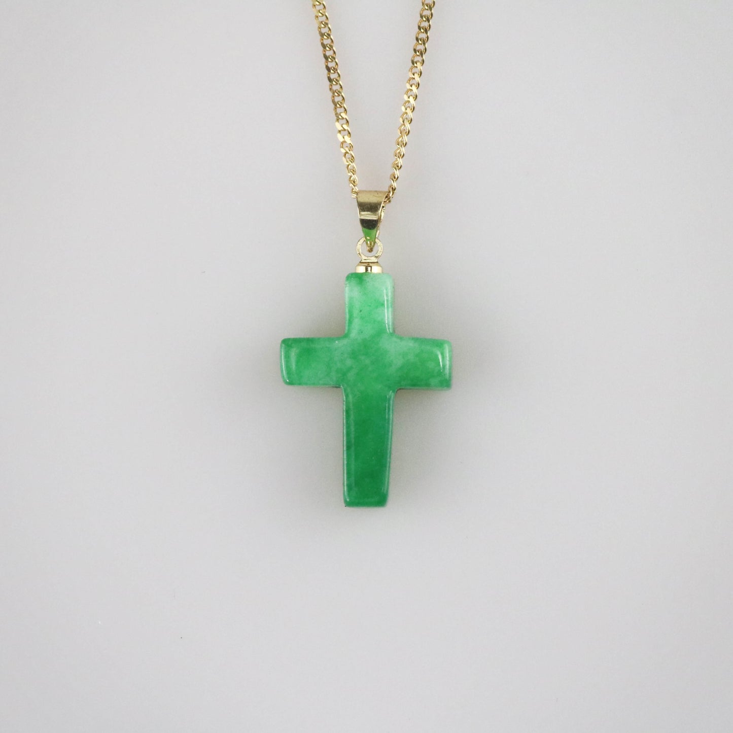 green jade cross pendant necklace