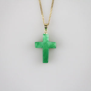 green jade cross pendant necklace