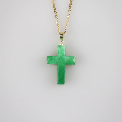 green jade cross pendant necklace