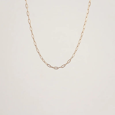 Waterproof Paperclip Chain Necklace in gold-tone stainless steel