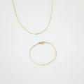 Waterproof Dainty Paperclip Chain Set - 18k Gold
