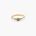 Labradorite & Black CZ Adjustable Ring – Gold-Plated Stainless Steel