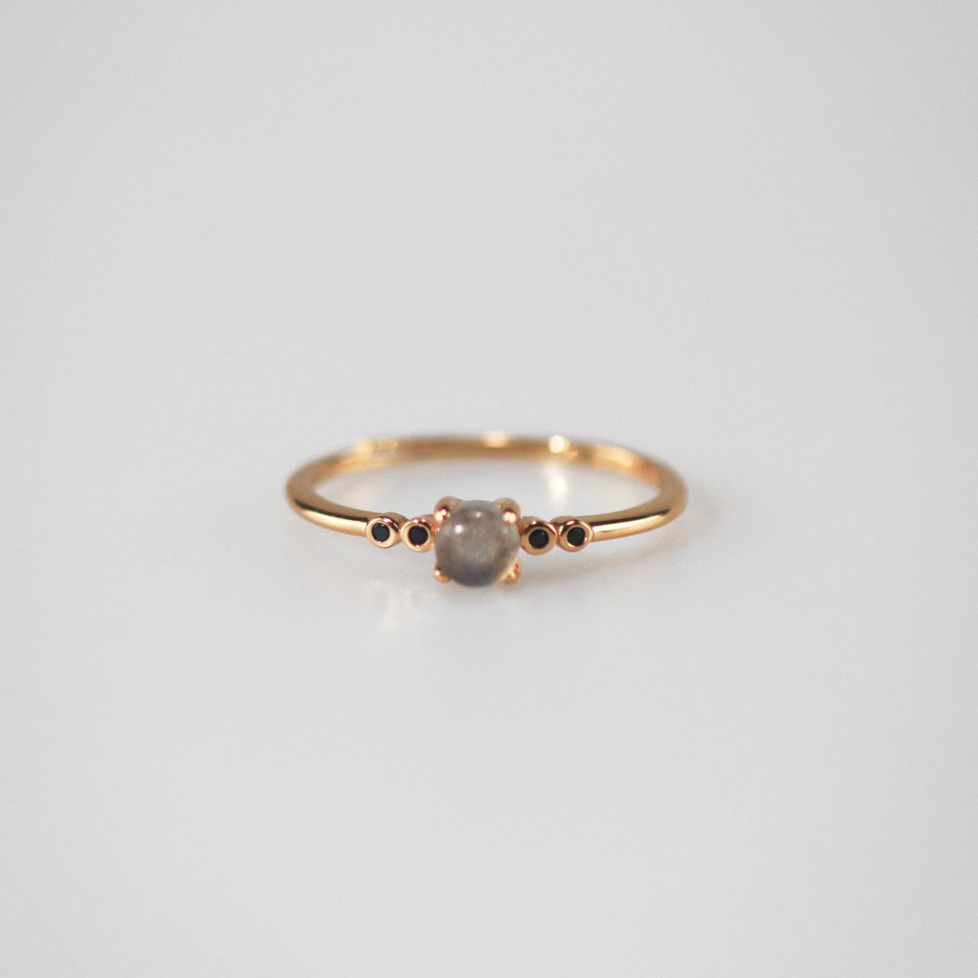 Meideya Jewelry Labradorite and Black cz Ring