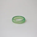 Light Green Jade Band Ring - Hypoallergenic 316L Stainless Steel