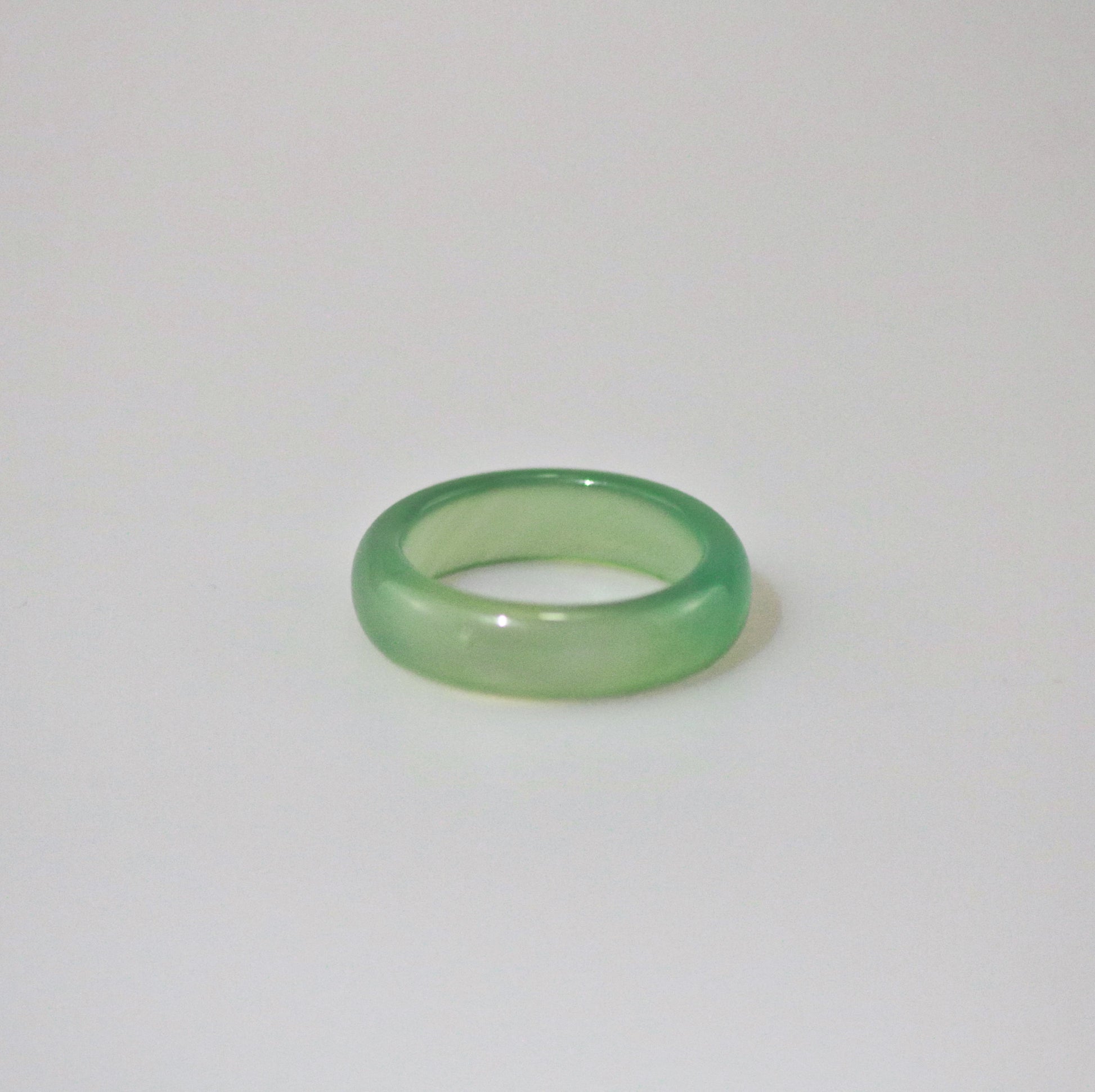 Light Green Jade Gemstone Band Ring