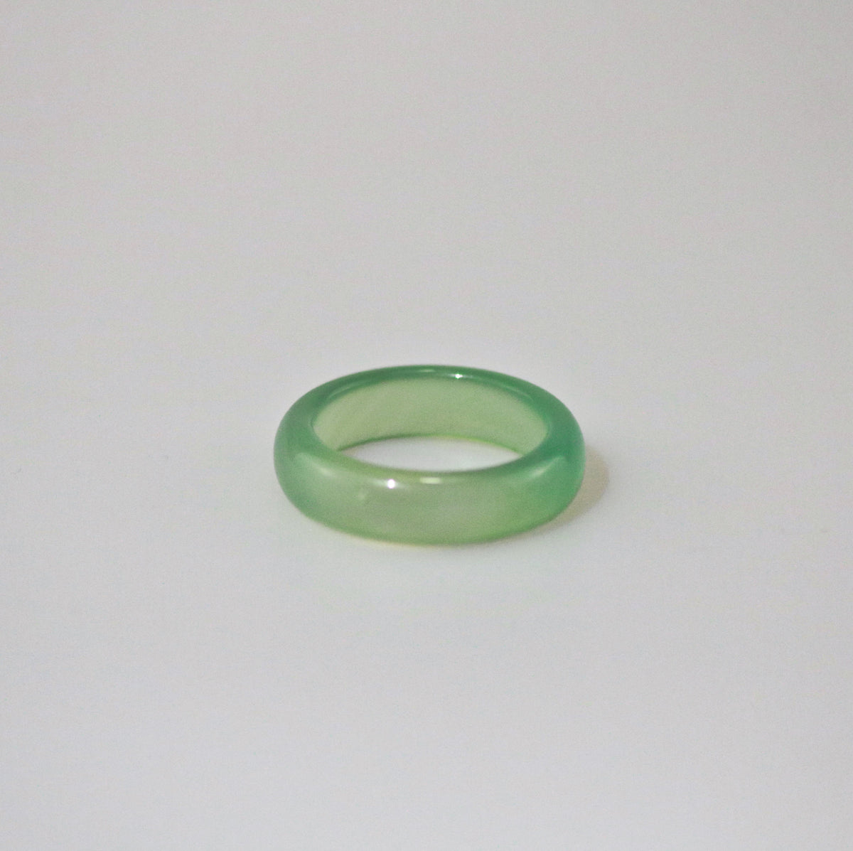Light Green Jade Gemstone Band Ring