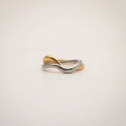 Love Wave Ring, waterproof 18k gold-plated stainless steel