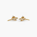 Gold Marquise Cluster Ear Climbers — Waterproof