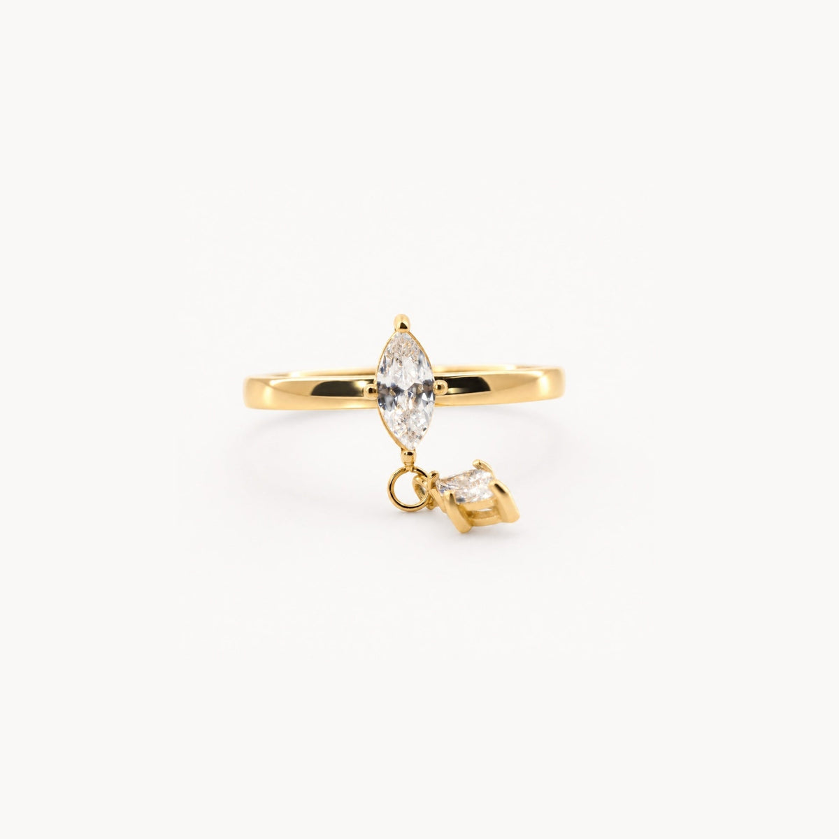 Marquise charm ring