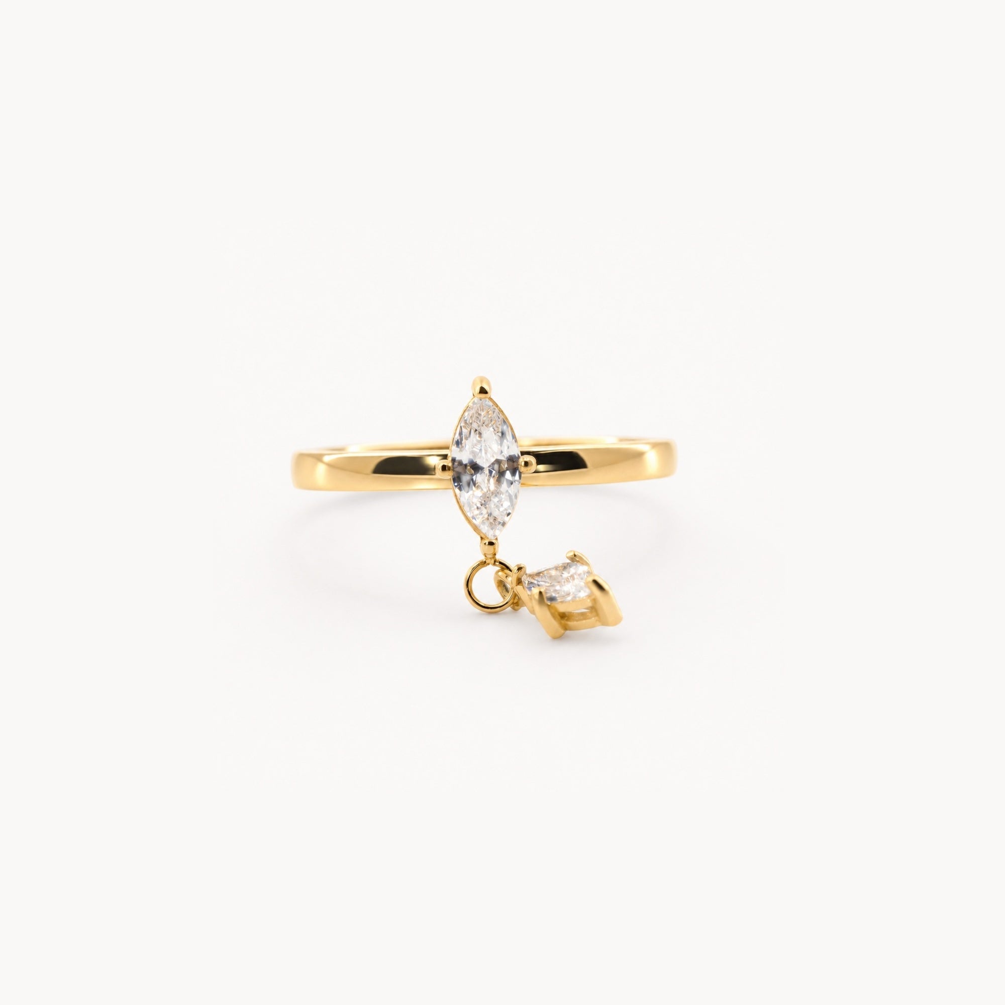 Marquise charm ring