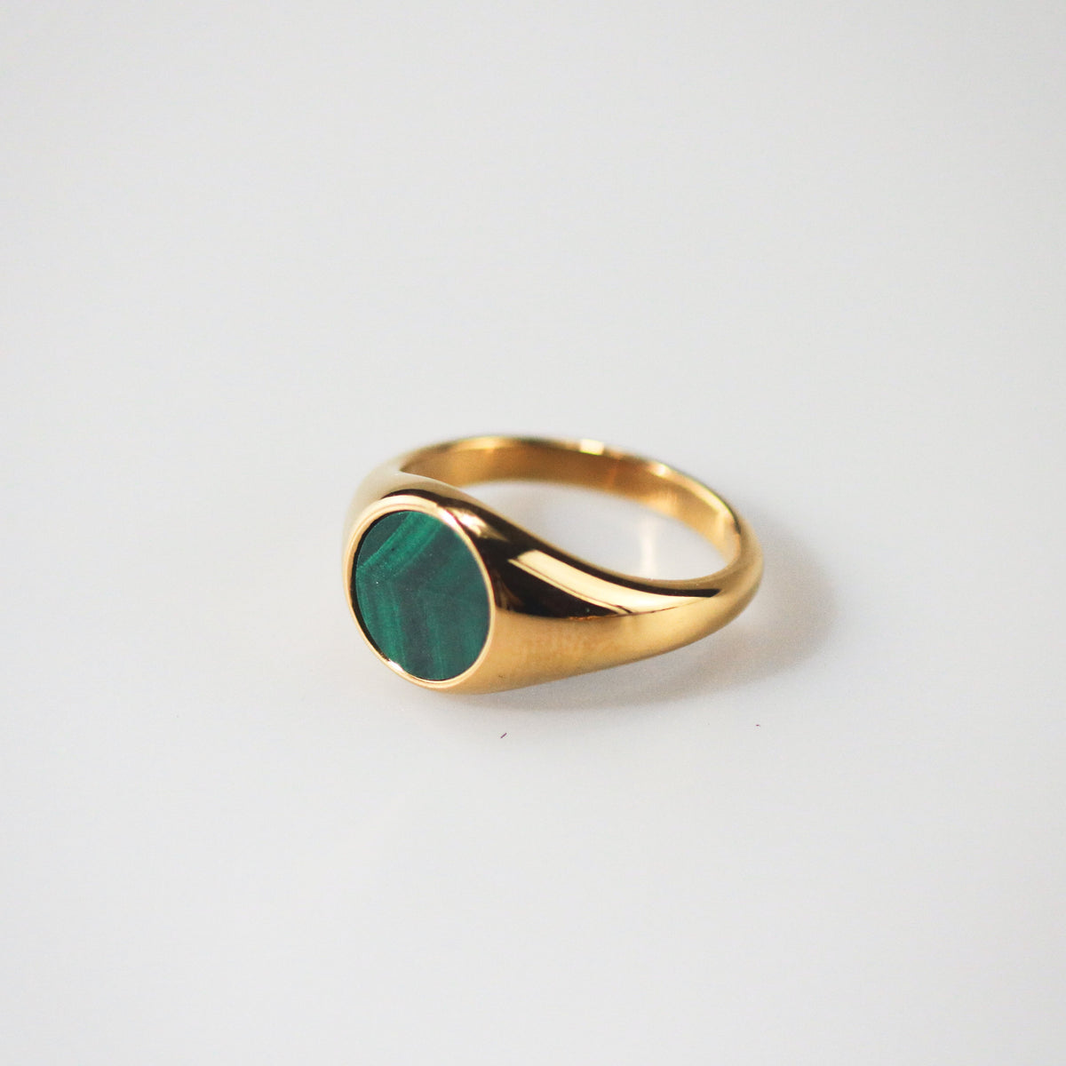 Malachite Gemstone Signet Ring